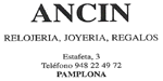 JOYERIA ANCIN - ESTAFETA, 3 - TELF: 948 22.49.72 - PAMPLONA