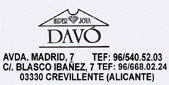 JOYERIA DAVO - AVDA MADRID, 7 Y BLASCO IBAEZ, 7 - TELF: 96 540.52.03/668.02.24 - CREVILLENTE