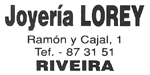 JOYERIA LOREY - RAMON Y CAJAL, 1 - TELF: 981 87.31.51 - RIBEIRA
